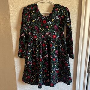 Hanna Andersson Floral Kids Dress - Black, Red, Green